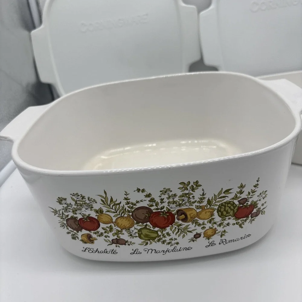 CORNINGWARE A-5-B Spice of Life 5 Quart Casserole A-22-B W/ Pyrex Lid A-12-C